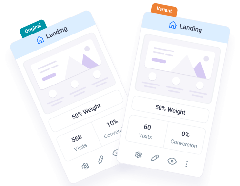 Get real-time stats on traffic and conversions to determine the winner among your page variations.
