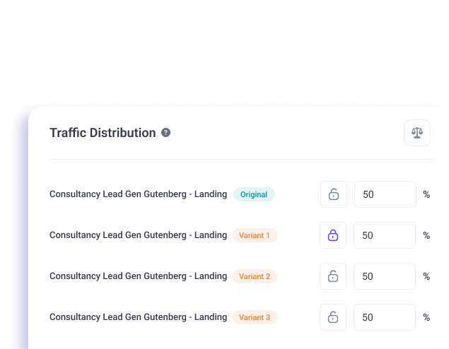 Define the percentage of traffic to be distributed on each variant to avoid losing sales while testing.